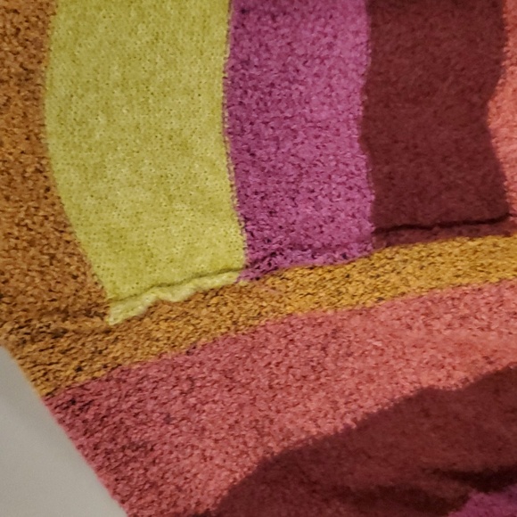 Free People Candyland Striped Pullover Cropped Sweater Size S - Picture 8 of 13